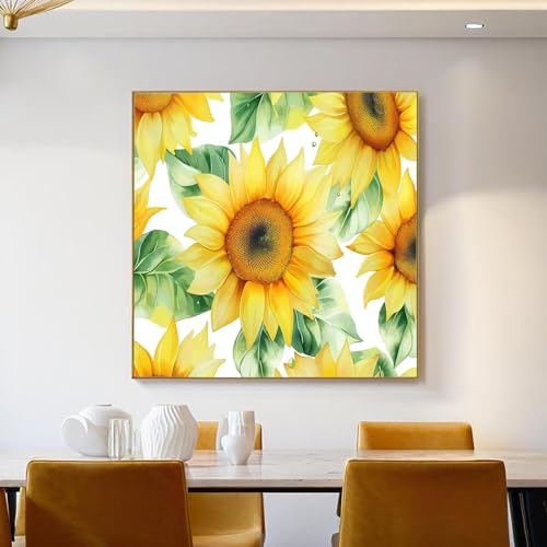 Cuadros decoracion salon de lienzo resistente con diseño artístico de girasoles 4