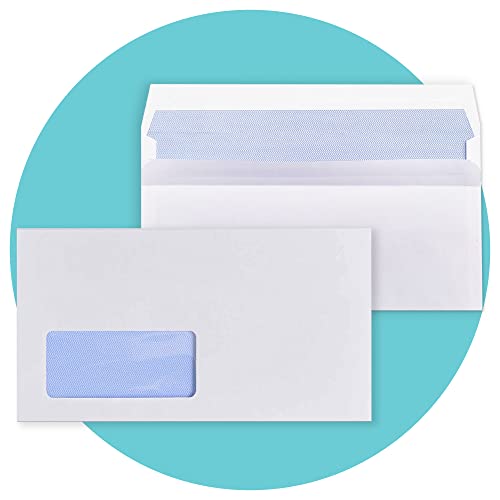 Triplast 250 x DL Window Self Seal Security Envelopes (Size: 110x220mm) | Address Window Self Sealing & Printer Safe Mailing Paper Envelopes | Ideal for Everyday Home Office & Commercial Use