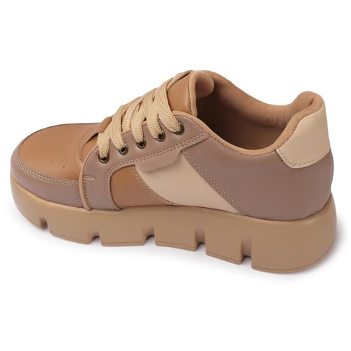Image of Women's Pu Sneaker Lightweight and Breathable | Fashion Footwear | Comfortable & Stylish Everyday Wear | Perfec for Casual, Work, Parties