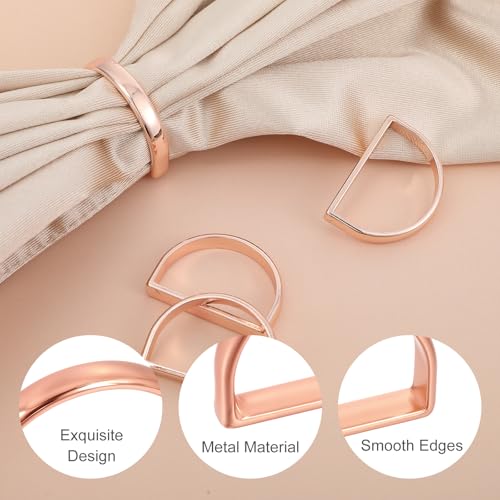 Guduling 8pcs Rose Gold Napkin Rings,Semi Circle Napkin Rings Set of 8,Napkins Buckle for Wedding Banquet Anniversary Christmas Dinner Table Decoration - Cosy Home Interiors Guduling 8pcs Rose Gold Napkin Rings,Semi Circle Napkin Rings Set of 8,Napkins Buckle for Wedding Banquet Anniversary Christmas Dinner Table Decoration - Image 3