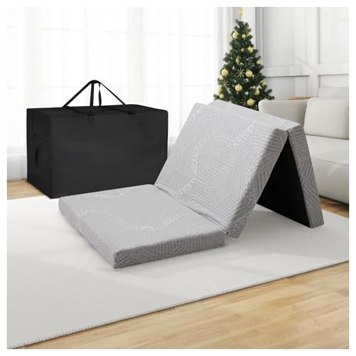 IULULU Folding Mattress Twin Size, 4 Inch Tri-Fold Memory Foam Mattress, Foldable Gel-Infused Mattress Topper with Washable Cover for Playroom, Camping, Guest, 75" x 39" x 4"