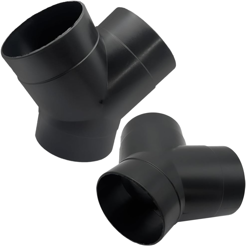 Car Heater Warm Straight 3 Way Air Ducting Pipe 75mm Y Shape Outlet Connector 3 inch Duct Joiner Connector Pipe Black Plastic