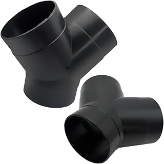 Car Heater Warm Straight 3 Way Air Ducting Pipe 75mm Y Shape Outlet Connector 3 inch Duct Joiner Connector Pipe Black Plastic(2PCS)