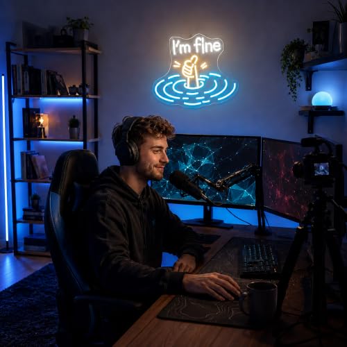 Image of I'm Fine Neon Sign for Wall Decor Dimmable Led Neon Lights Signs