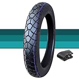 2.50-14 Dirt Bike Tire Compatible with 60/100-14 with Street Tyre Tread, Wear-resistant 2.5-14 Neumático for Front or Rear Dirtbike Thickened Tire for Daily Use