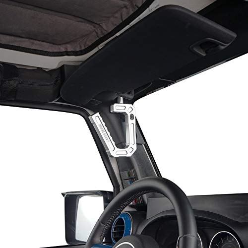 Hooke Road Wrangler Aluminum Front Grab Handles Grip Bar Compatible With Jeep Jk Wrangler 07-18 Sport Sahara Rubicon 2/4 Door (Pair) #TOP2