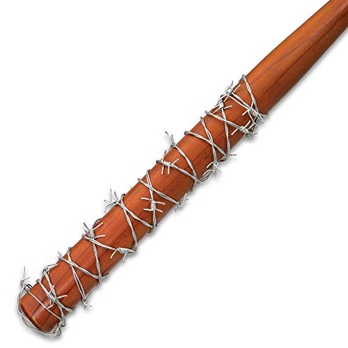 “Lucille” Barbed Wire Wrapped Baseball Bat - Genuine Hardwood, Stainless Steel Barbed Wire, Regulation Sized Bat - Zombie Apocalypse Bat For Collectors - 32” Overall #TOP1