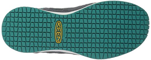 KEEN Utility Women's Springfield Low Alloy Toe Industrial Work Shoe, Steel Grey/Lake Blue, 8 Medium US