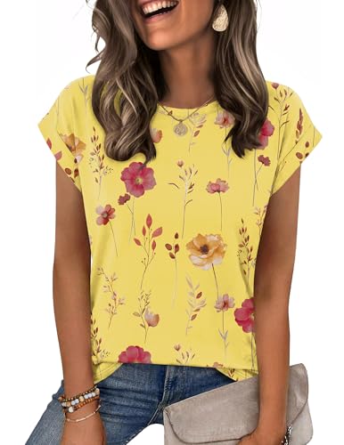 Image of Zeagoo Womens Tops Summer Casual Cap Sleeve Tshirts Shirts Business Dressy Spring Fashion Outfits Trendy Clothes