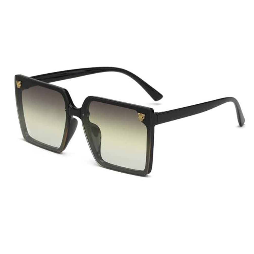 Retro Square Sunglasses Metal Leopard Head Sunglasses UV Blocking Glasses