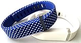 Large 1 Blue with White Dots Spots 1 White Band for Fitbit FLEX Only With Clasps Replacement /No tracker/