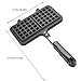 Agatige Stovetop Waffle Maker, Portable Aluminum Dual Head Nonstick Cast Iron Belgian Waffle Maker for Panini Sandwich Toaster Breakfast Snacks Cooking Baking Tool, 13.19x8.46in