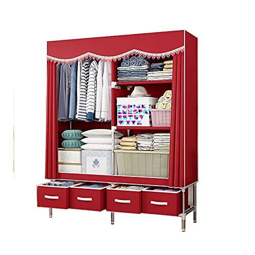 Armoire simple et portable 170x160 cm avec tiroirs pour chambre et vestiaire