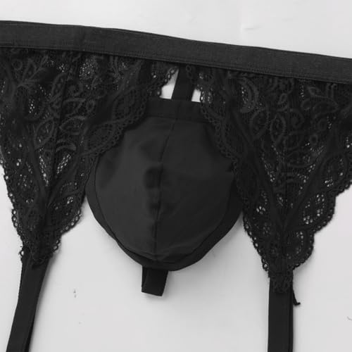 ABAFIP Men's Lace Garter Panties Underwear Low Waist Jockstrap Crossdressing Lingerie Underpants3
