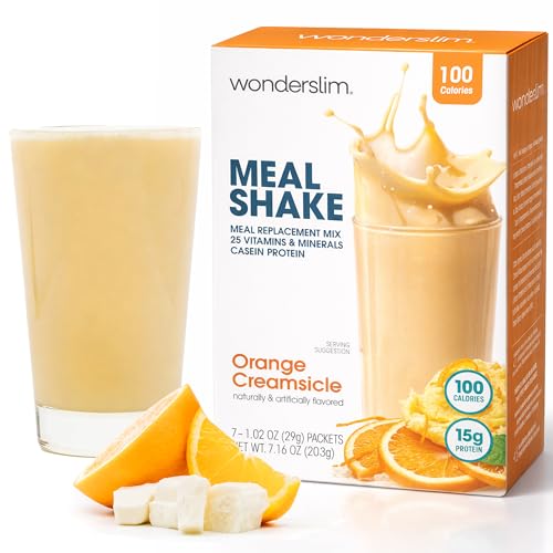 WonderSlim Meal Replacement Shake, Orange Creamsicle, 15g Protein, 25 Vitamins