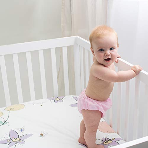 Jumpoff Jo - Fitted Mini Crib Sheet For Portable Crib, Playard, And Playpen Mattresses And Mats, Soft 100% Cotton, 24 In. X 38 In. - Fairy Blossom #TOP5