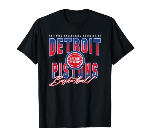 NBA Official Detroit Pistons Fade Out T-Shirt, Men, Black, Small