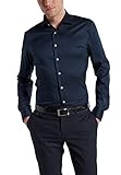 eterna Slim Fit Performence Hemd Langarm New Kent Stretch Nachtblau Größe 42