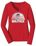 CornBorn NC State Womens V-Neck Shirt - NC State Basketball - Red - Large