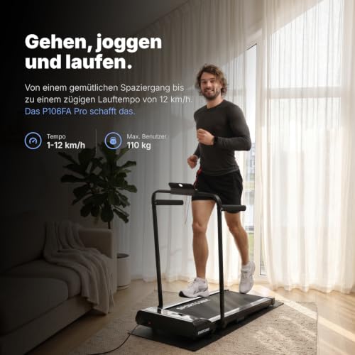 Sportconic Laufband 1–12 km/h – klappbar & elektrisch für Zuhause – leise Nutzung unter dem Schreibtisch – Walking Pad mit Steigung… – Ansicht 2
