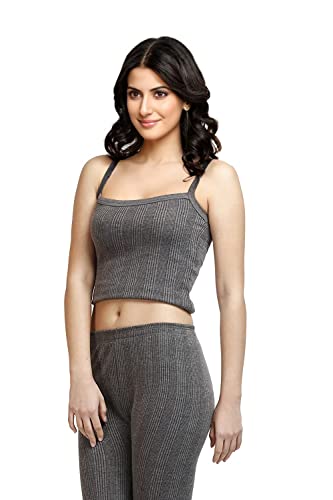 Image of Women's Cotton Thermal Spaghetti Top | Sleeveless Quilted Camisole Thermal