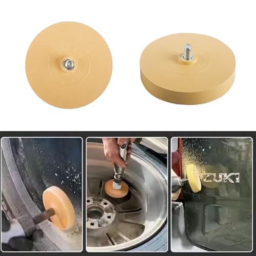 2 Stück Folienradierer, Folienradierer Akkuschrauber, Radierscheibe Gummiradierer Aufkleber Radierer Schlagschrauber Gummi Aufkleber Entferner von Folien und Aufklebern für Oder Auto (100mm + 88mm)