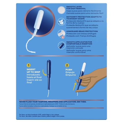 Miniatura 10 de Tampax Pearl Regular Tampones Aplicador, Se Adapta A Tu Cuerpo, 24 Unidades