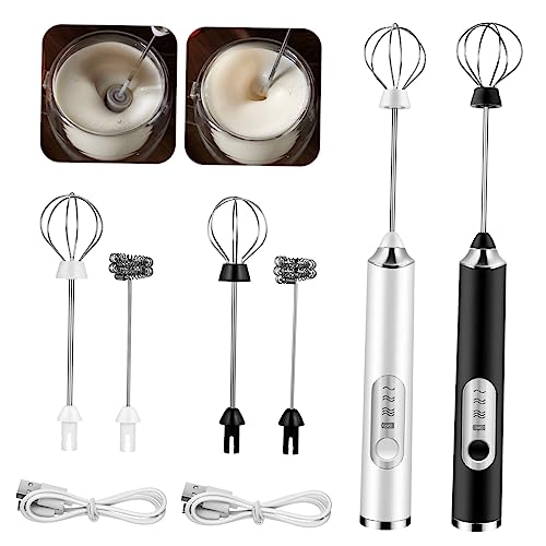 UTHCLO Espumador De Leche Eléctrico Recargable De Mano Batidor Automático De Velocidades Para Café Matcha y Huevos Mezclador De Espuma De Leche