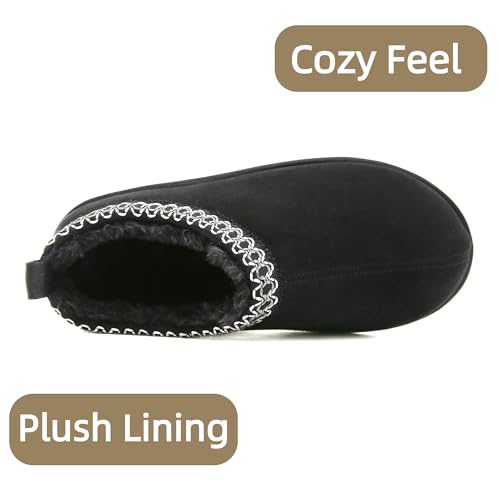 SMajong Women's Slippers Mens Platform Mini Boots Fuzzy House Slipper Fur Fleece Winter Home Shoes Indoor and Outdoor3