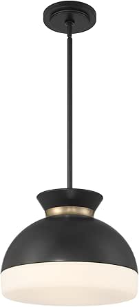 Crystorama Brian Patrick Flynn Gidget 15'' Matte Black + Vibrant Gold Pendant