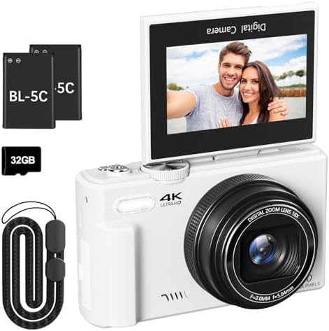 4K Digital Camera for Photography, 64MP Vlogging Camera for YouTu...