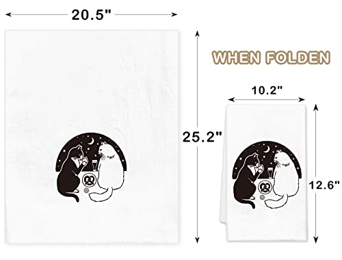 Pdboom Cat Kitchen Towels, Cat Towels For Cat Lovers, Cat Lover Gifts For Women, Cat Gifts For Cat Lovers, Cat Decorative Dish Towels Set Of 4, Cat Lovers Housewarming Gifts #TOP3