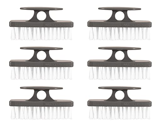Superio Nail Brush for Cleaning Fingernails, Toe & Foot - All-Purpose Stiff Scrub Brush for Home, Kitchen, Work - Black