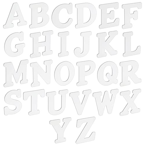 26 Pieces Big Wooden Letters For Craft Projects, 6-Inch Wood Alphabet Abcs For Wall Decorations, 1/4-Inch Thick (White) #TOP18