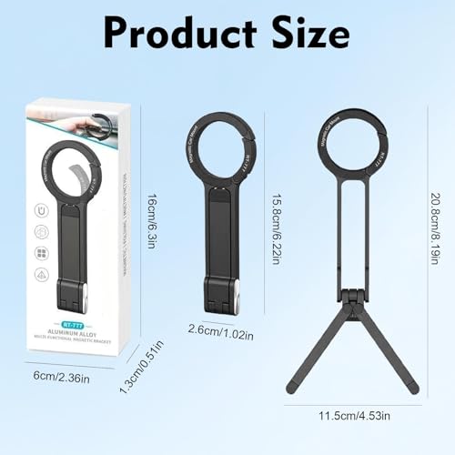Trípode magnético para teléfono MA38 mini trípode portátil con 2 anillos imán 7