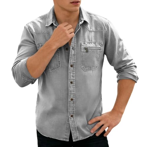 Chemise en lin homme vintage coupe européenne à revers