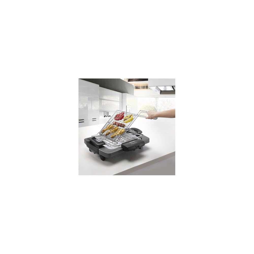 Delonghi BQ60.X Barbecue électrique de table 4,3 kg, Noir/Gris