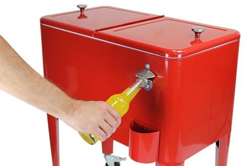 Miniatura 3 de Kailua Cooler - Nevera Americana, Carro Refrigerador, Enfriador De Bebidas Rojo