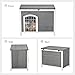 PawHut Foldable Wooden Dog House Raised Puppy Cage Kennel Cat Shelter for Indoor & Outdoor w/Lockable Door Openable Roof Removable Bottom for Small and Medium Pets Grey