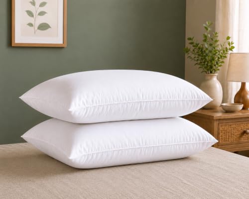 Image of Soft Microfiber Bed Pillows 16 x 24 Inches, White, Pack of 2 (2, White)
