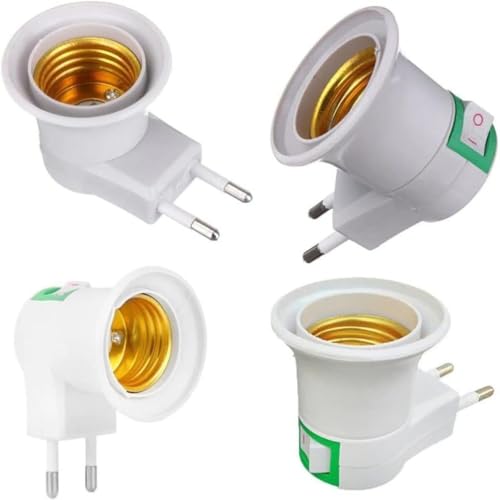 Kit 2 Adaptador De Tomada Para Lâmpada E27 Com Interruptor Liga/Desliga Bivolt Andarix