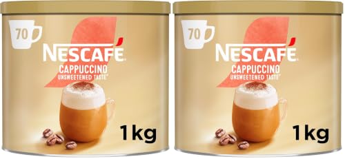 Image of NESCAFÉ Cappuccino Unsweetened Taste Instant Coffee 1kg Tin, Packaging may vary (Pack of 2)