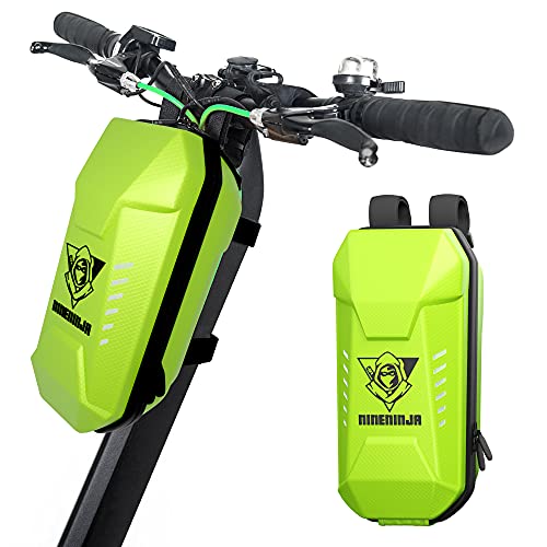 Nineninja Scooter Storage Bag 3L With Mesh Pocket, Handlebar Mounted Organizer, Waterproof Exterior With Soft Spandex Lining, Compact And Portable, Large Capacity (Bright Green) (Usb Charging) #TOP27