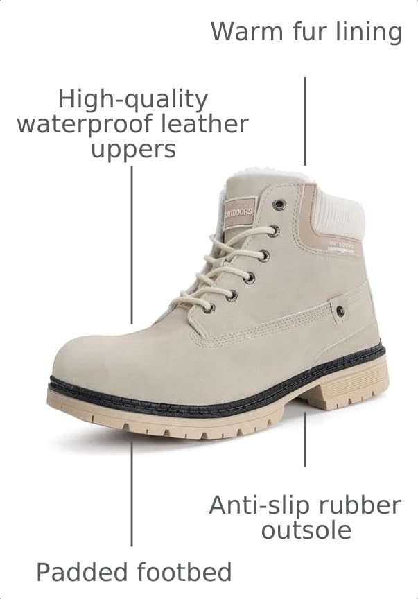 Image of Eagsouni Mens Womens Winter Snow Boots | Outdoor Boots For Daily Walking Hiking Trekking Climbing,Unisex Warm Lined,Rubber Sole,Anti Slip,Waterproof