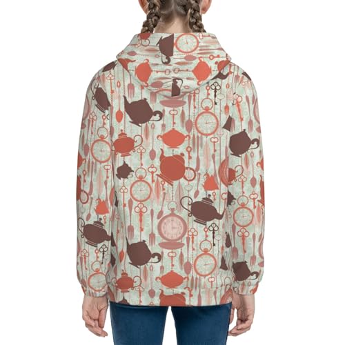 Tea Theme Kids Pullover Hoodies Boys Sweatshirts Girls Athletic Clothes with Pocket4