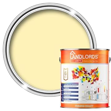 Landlords Weather Shield Light Yellow Smooth Masonry Paint | 5L in 30+ Colours | Storm Proof, Scrub Resistance Waterproof | Weatherproof Technology Designed with Acrylic Resin for Ultimate Protection