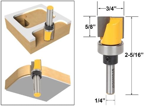 Yonico 14172q - Flush Trim Template Router Bit, Cutting Diameter: 3/4", Cutting Height: 5/8" - 1/4" Shank - Image 3