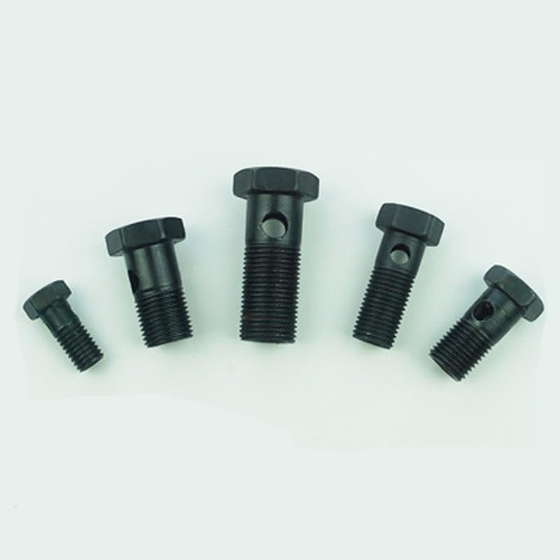 M6 M8 M10 M12 M14 M16 Hollow Screw Single hole Hex Bolt Hexagon Screws 20-37mm Total Length Black - (Thread Diameter: M10x1x28mm(3pcs))