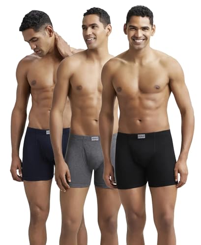 Image of Jockey 8008 Men's Super Combed Cotton Rib Solid Boxer Brief with Ultrasoft Concealed Waistband (Pack of 3)