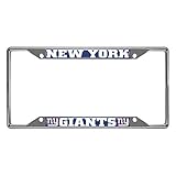 NFL New York Giants Chrome License Plate Frame, Chrome, 6.25' x 12.25'